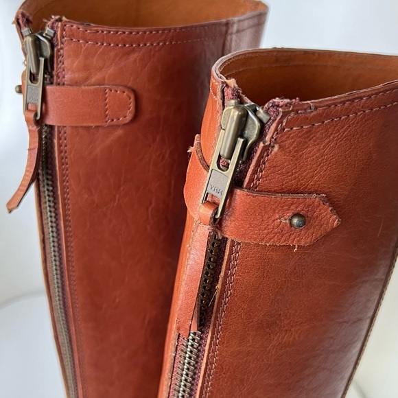 Madewell Sidney Chestnut Brown Knee High Back Zip Tall Riding Boots Size 8 - Picture 7 of 16